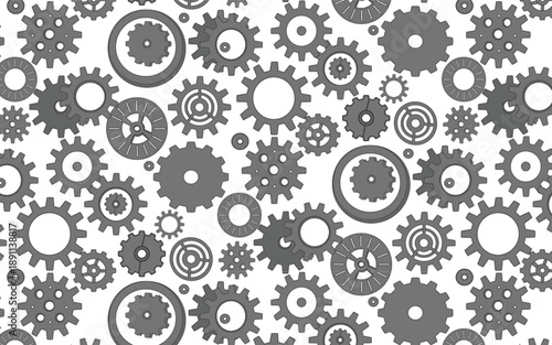 Element of the mechanism steampunk gears technical blueprint silhouette background