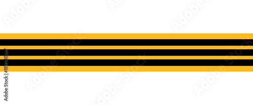 Set of taxi car marking stripes or caution tapes isolated on white background. Black and yellow checkered and striped textures. Forbidden, safety, danger or warning ribbons. Vector flat illustration