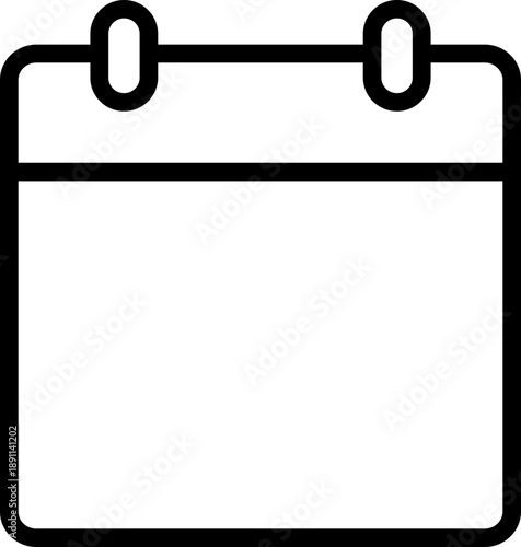 Black calendar icon - outline