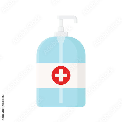a hand sanitizer alcohol vector illustration on a white background