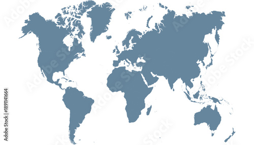 World map. Grey modern vector map. Silhouette map.