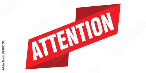 Red attention stamp isolated on white background with bold text