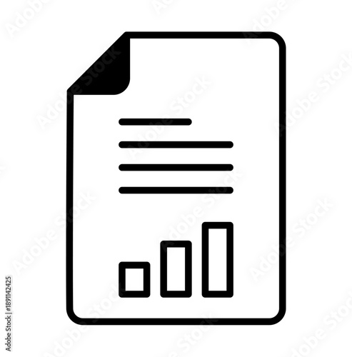 Analyze graphs icon. Performance report, marketing analysis, sales data, research report, statistics document symbol