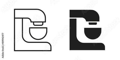 Stand mixer icon outline and filled style for kitchen appliance baking cooking and food preparation simple graphic vector representation