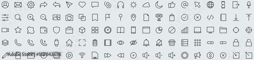 UI UX icon mega collection. editable stroke. Vector illustration.