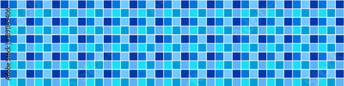 Blue tile pattern for pool design with ceramic mosaic texture. Modern swimming background featuring square grid layout and clean tile surface for kitchen or bathroom interior. Vector illustration.