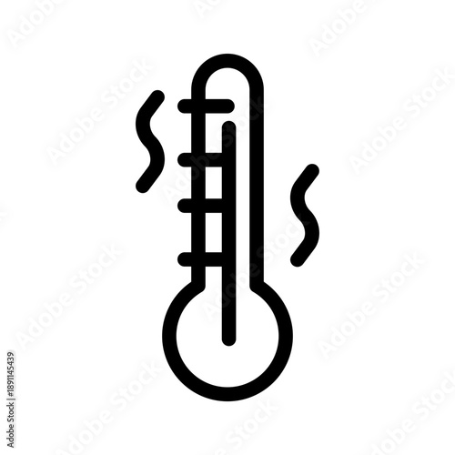 Hot thermometer icon