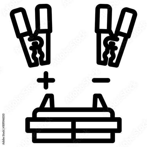 Battery and clamp unit icon