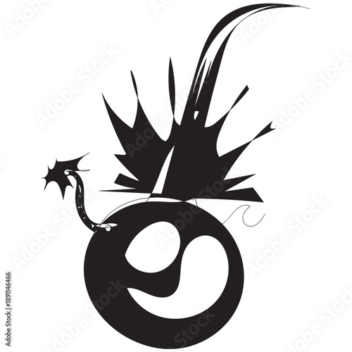 Bomb continuous one line drawing. Hand drawn one line vector. Editable stroke Bomb with burning fuse in one Continuous line drawing Bomb one line art hand drawn military supply