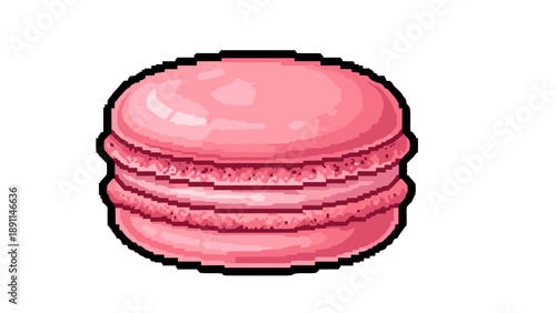 Pixel art pink macaron: retro sweetness in 8-bit style