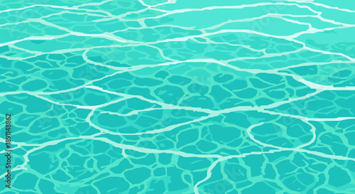 Pixel art aqua turquoise ocean surface with sunlit ripples and waves