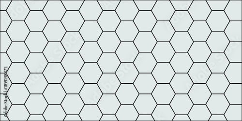 Seamless abstract geometric background featuring a 3d hexagonal honeycomb grid texture with a metallic mesh structure for a modern technology wallpaper and vector design