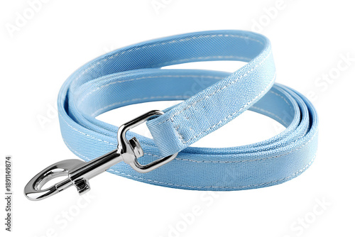 Blue Dog Leash with Metal Clasp, Pet Walking Accessory, isolated on transparent background