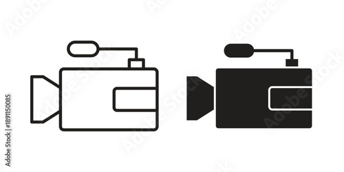 Camcorder icon for templates, web design and infographics. EPS10