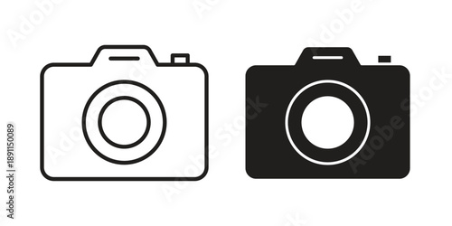 Camera icon for templates, web design and infographics. EPS10
