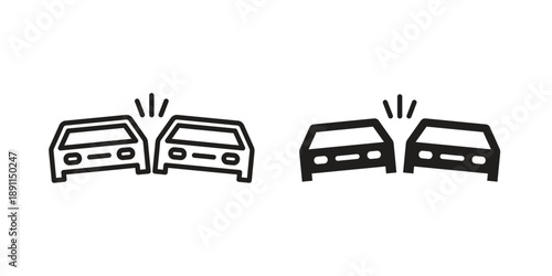 Car crash icon for templates, web design and infographics. EPS10