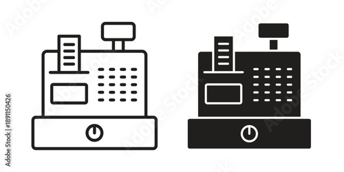 Cash register icon for templates, web design and infographics. EPS10