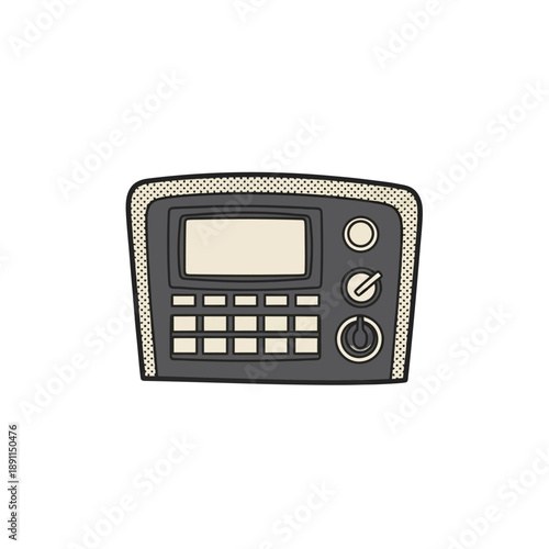 Retro vintage radio vector illustration in a minimalist style, simple flat design, isolated on a white background, vintage electronics concept