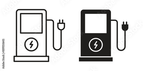 Charging station icon for templates, web design and infographics. EPS10