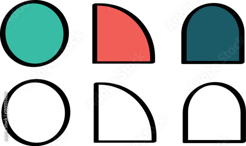 Brutalist Abstract Geometric Composition with Structured Grids, Primitive Circles, Ovals, Triangles and Linear Forms Inspired by Contemporary Swiss Graphic Design Aesthetic