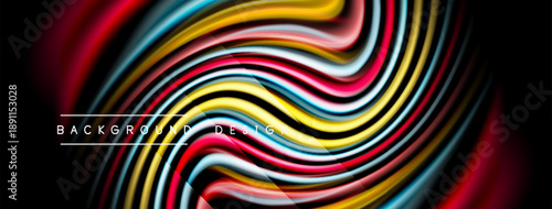 Colorful wavy lines create dynamic abstract background. Bright hues blend, forming fluid modern design. Smooth curves suggest movement, energy.