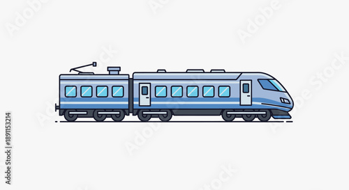 Modern passenger train illustration isolated on a white background