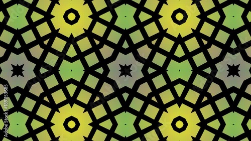 Traditional Islamic seamless pattern in shiny gold and black inspired by Turkish mosque window design, elegant decorative background for wallpaper fabric digital media and creative projects