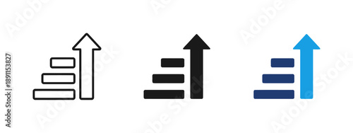 Growing bar chart with upward arrow symbolizing financial growth investment success profit increase and economic development concept vector graphic