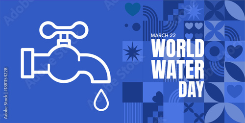 World water day banner, vector illustration