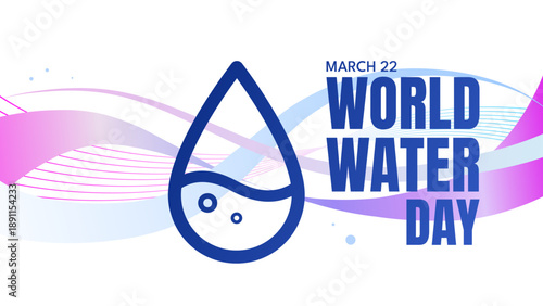 World water day banner, vector illustration