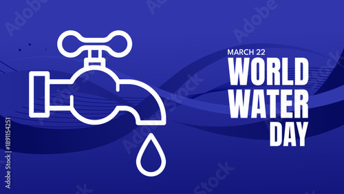 World water day banner, vector illustration