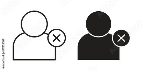 Delete user icon for templates, web design and infographics. EPS10