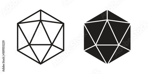 Dice d20 icon for templates, web design and infographics. EPS10