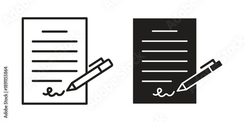 Document signed icon for templates, web design and infographics. EPS10
