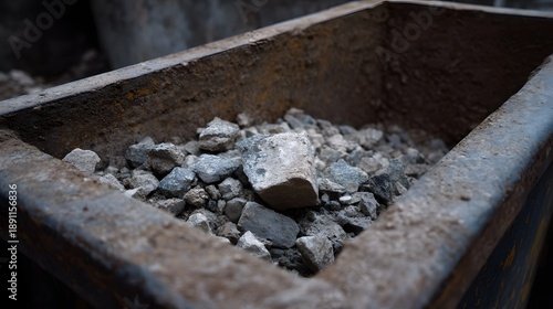 Wallpaper Mural Rough concrete rubble and debris piled inside a weathered industrial dumpster Torontodigital.ca