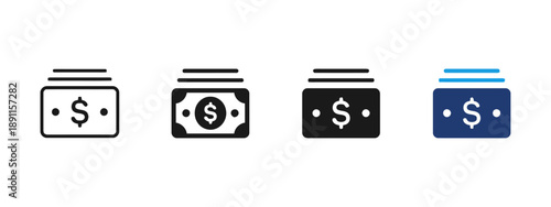 Stack of dollar bills icon. Vector illustration of money, cash, and currency for financial transactions, banking, and wealth concepts in diverse styles.