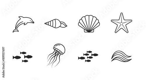 Iconic space elements illustration set featuring rocket planet moon stars and astronaut