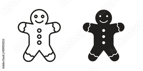 Gingerbread man icon for templates, web design and infographics. EPS10
