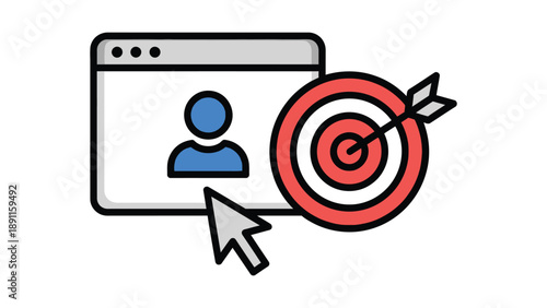 Digital marketing icon representing precise user targeting and achieving customer goals
