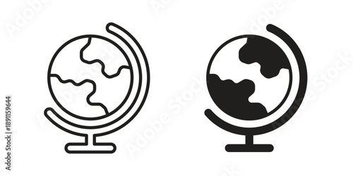 Globe icon for templates, web design and infographics. EPS10