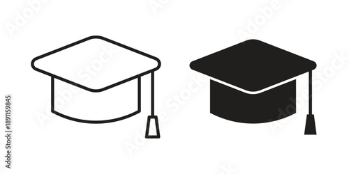 Graduation cap icon for templates, web design and infographics. EPS10