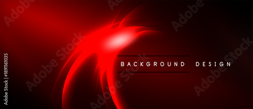 Abstract red design. Dynamic flares create energy, focus. Dark background emphasizes bright central element. Modern, sleek presentation.