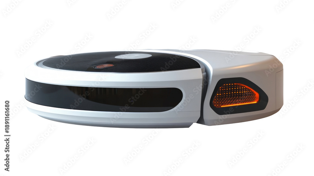 Fototapeta premium Modern robotic vacuum cleaner on a transparent background