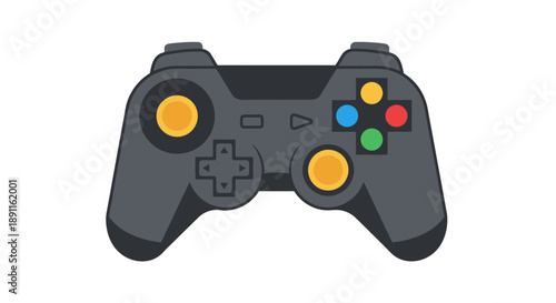 Modern game controller illustration isolated on white background for gaming