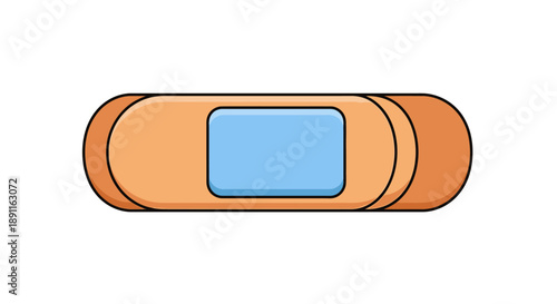 Adhesive bandage illustration on white background for health and wellness concepts