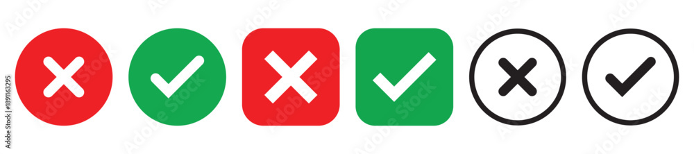 Obraz premium yes and no buttons tick and cross icons