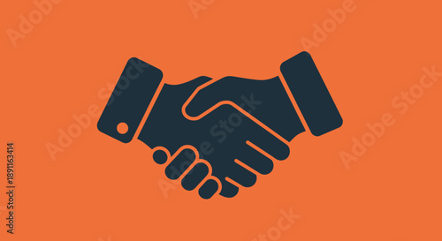 Graphic illustration of a handshake symbolizing agreement collaboration and partnership