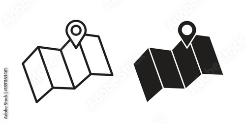 Map icon for templates, web design and infographics. EPS10
