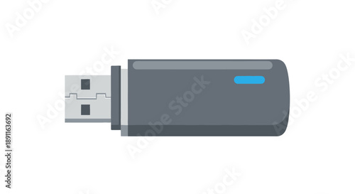 Isolated usb flash drive illustration on white background for data storage