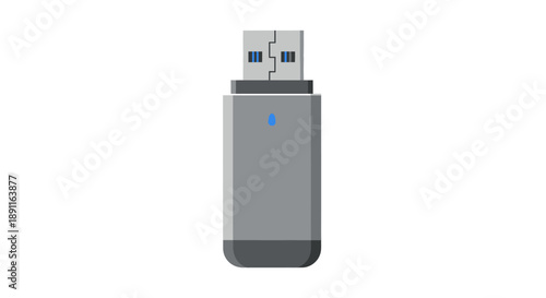 Isolated usb flash drive icon on white background digital data storage